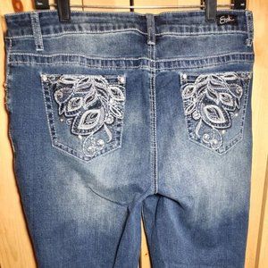 Women's jeans denim Earl bling sz 16 stretch Rhinestones